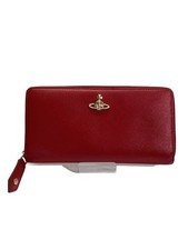 Vivienne Westwood Long Wallet Leather Red Used Some Scratches Stains