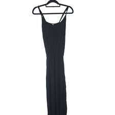 Sofra Maxi Dress Medium Womens Black Sleeveless Elastic Waist Pullover Summer