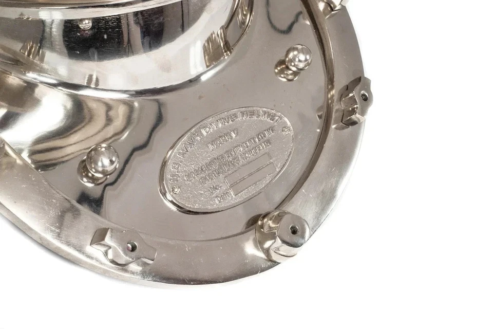 Chrome Scuba Diving Helmet Us Navy Marine Diving Helmet 18" Heavy Marine Gift - Image 4 of 4
