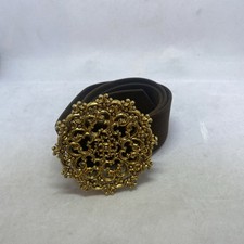 Brown Belt brass/hold Belt Buckle EUC