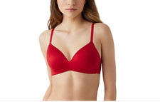 B.tempt'd by Wacoal Future Foundations Wire-free Plunge T-Shirt Bra-Red-32D NWT