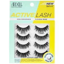 Ardell Active Lash Pump'n, False Eyelashes, Sweat-Proof Strip Lashes, 4 Pairs