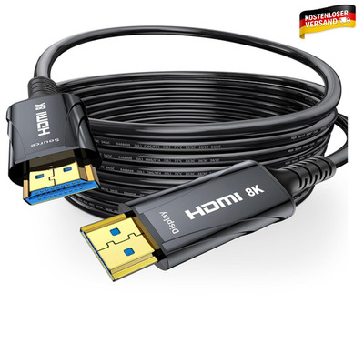 Cratree HDMI Glasfaserkabel 15m 8K 4K 120Hz HDMI 2.1 für Monitor & Projektor