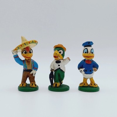 Lot Figures Disney 1977 CLAY PASTER ''THE Three CABALLEROS'' made in Spain RARE