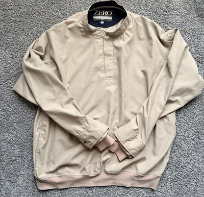 Zero Restriction Men's 1/4 Snap Pullover Golf Jacket Beige    USA   XL