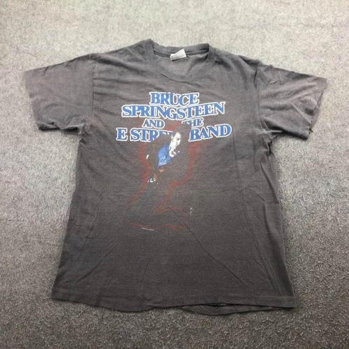 Bruce Springsteen Shirt Mens Large Gray Hanes Born I Vintage vintage concert t-shirt, vintage, size L, single stitch, B+ condition