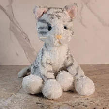 KOHL'S CARES WHITE GRAY STRIPED TABBY KITTEN STUFFED PLUSH ANIMAL