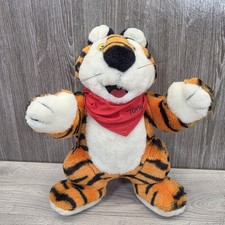 Kelloggs Frosties Maskottchen Tony der Tiger beweglich Vintage 1990 Plüschtier Stofftier 12 Zoll