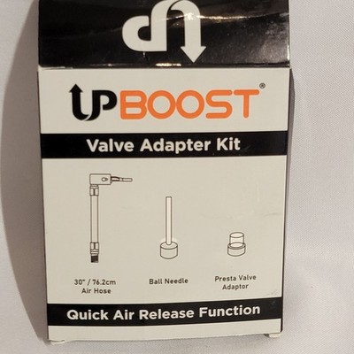 UpBoost Valve Adapter Kit Universal Presta Ball Needle 30in Hose Quick Release
