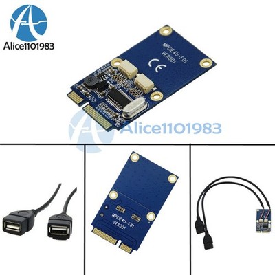 Mini PCIe PCI-E to USB Adapter mPCIe to 5 Pin 2 Ports Dual USB2.0 Converter Card