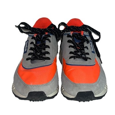 Reebok Classic Forte Racer sneakers in a gray and orange flare colorway