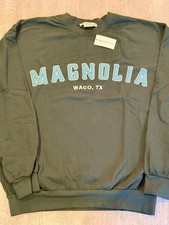 Magnolia Waco Texas Silos Arch Sweatshirt Size XL Green Made In USA Joanna π₯