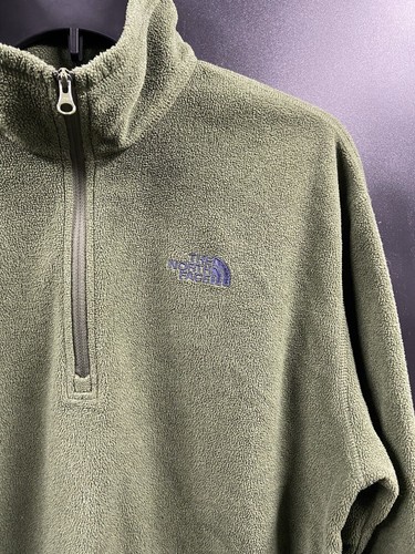 The North Face Sweater Mens M Green TKA 100 Glacier 1/4 Zip Fleece Jacket - Picture 4 of 6