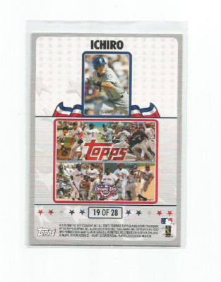 ICHIRO (Seattle Mariners) 2008 TOPPS OPENING DAY PUZZLE BACK INSERT  #19 of 28