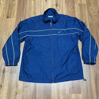 Vintage Y2K Silver Tag Nike Track Suit Jacket Mens Size XXL Blue