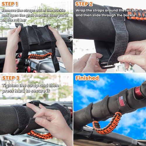4 asas de agarre de barra antivuelco para Jeep Wrangler YJ TJ JK JL Gladiator JT - Imagen 5 de 8