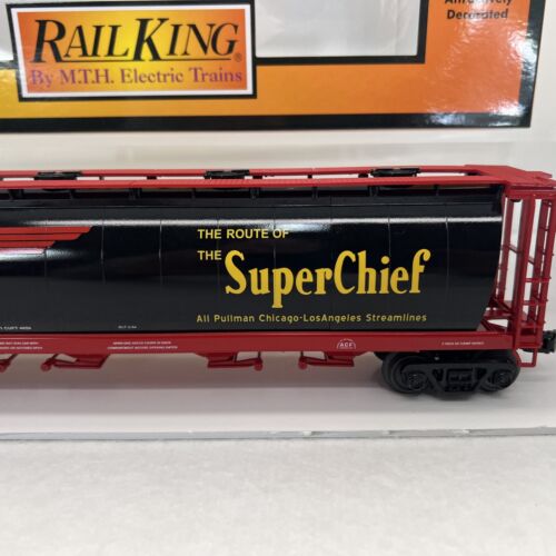 MTH RailKing 30-75721 Santa Fe Black Bonnet 4-Bay Cylindrical Hopper New O Rare - Picture 7 of 14