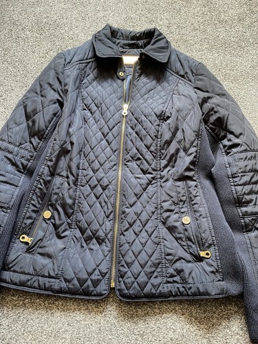 Damenjacke M&S Per Una, Größe 10, dunkelblau, tailliert, gesteppt, durchgehender Reißverschluss (65) - Bild 4 von 7