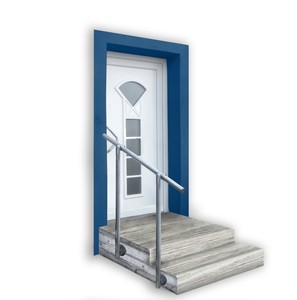 GE4 - Eingangsgeländer-Set mit 2 Pfosten zur seitl. Montage in