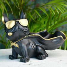 Sowpeace Black Resin Caped Dog Figurine 24cm – Home Decor & Gift Item