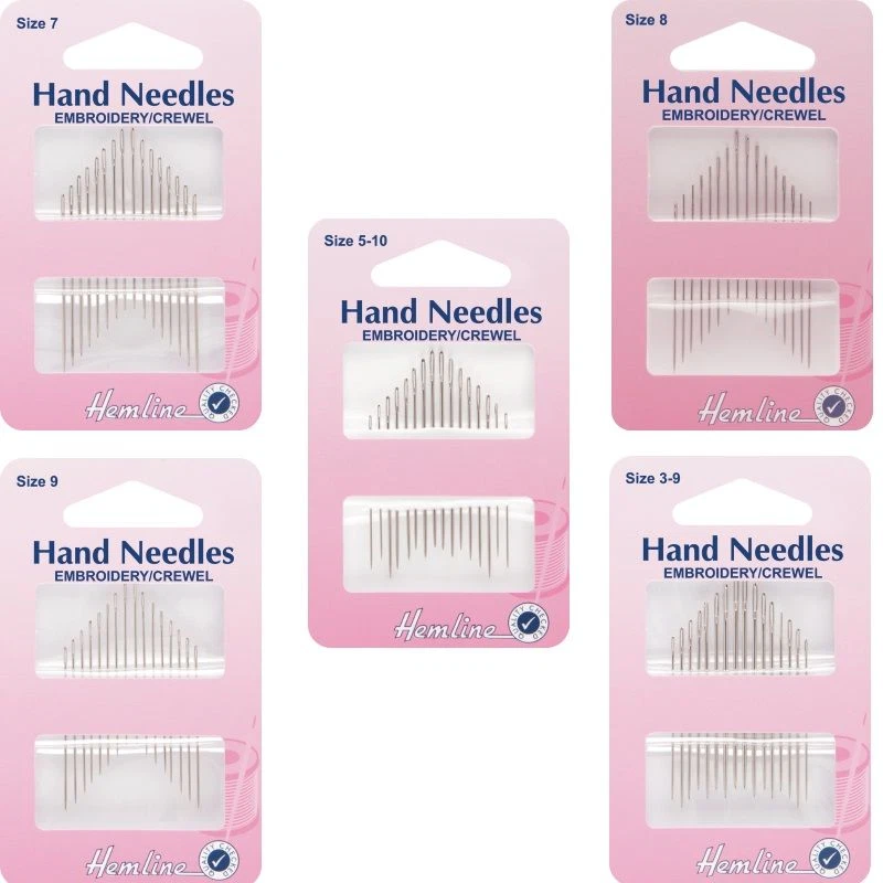 Hemline Embroidery / Crewel Hand Sewing Needles In Various Sizes