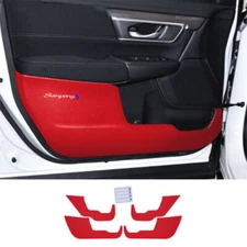 For Honda CR-V 2017-21 Red Carbon Fiber Inner Door Anti-Kick Panel Cover Sticker