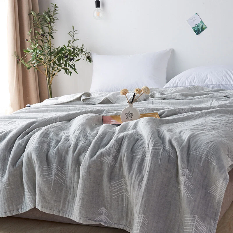 China Brand Blanket Cotton Soft Gauze Blanket Pure Cotton Bed Cover Flat Sheet - Image 3 of 4