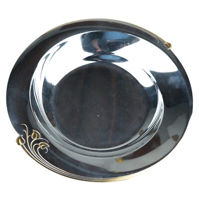 WMF Chromargan Germany 10'' Silverplate Bowl with Gold-tone Leaf Accented Rim
