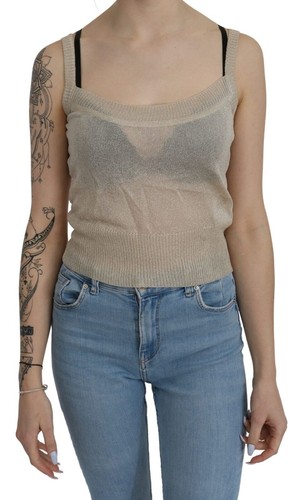 PINK MEMORIES Beige Sleeveless Spaghetti Strap Tank Blouse main image 1