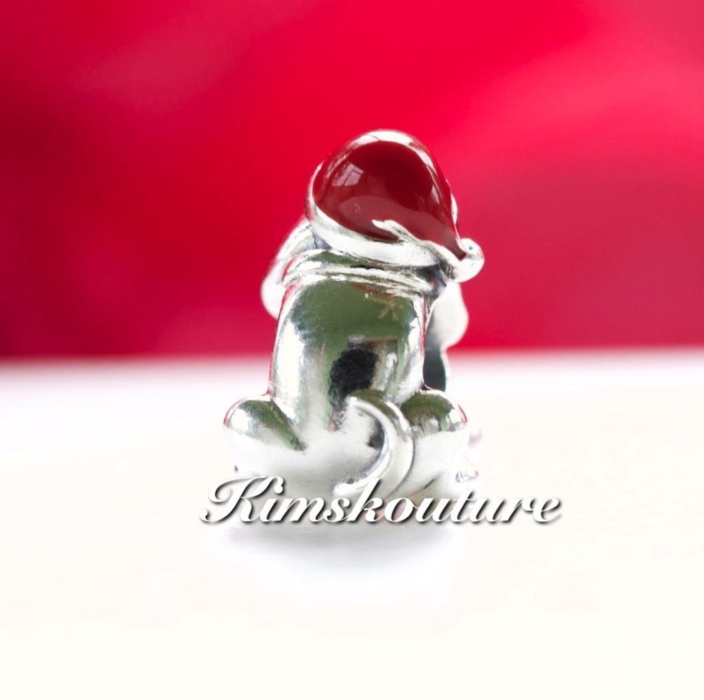 Authentic Pondora Sterling Silver Red Enamel Christmas Puppy Authentic Pondora Sterling Silver Red Enamel Christmas Puppy