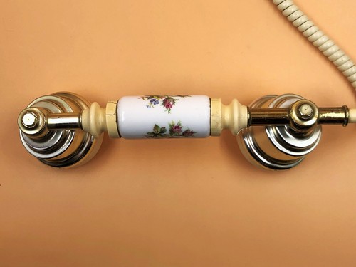 Royal Albert Moss Rose Astral Telecom Ltd push button telephone. Working. 1950's - Picture 10 of 18