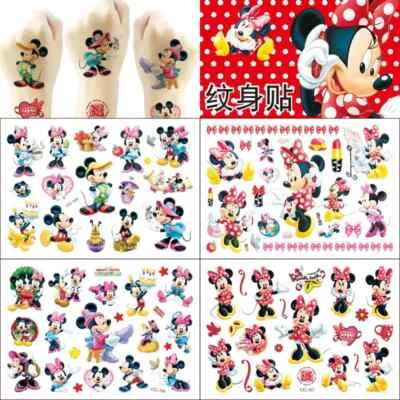 CARTOON BODY TATTOOS "Mickey + Minnie Mouse" Temporary Body "Tattoos" - NEW Disney Cartoon Childrens