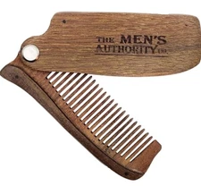 Wood Folding Pocket Comb Beard Hair Comb & Mustache Comb Handcrafted Comb
