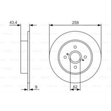 BOSCH 2x Bremsscheibe hinten 259 Voll für Suzuki Swift IV FZ NZ 0 986 479 V07