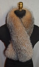 Real Fox Fur Scarf Collar Crystal Wrap Stole Fling New Manufactured in the US