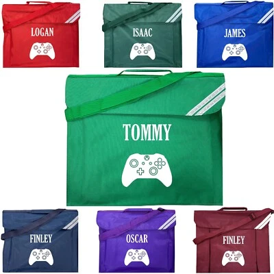 Personalised School Book Bag Gaming Gamer Controller Bag Multiple Colours