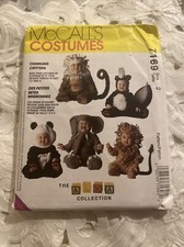 McCalls 7169 Toddler Skunk Lion Monkey Elephant Panda Costume Pattern Sz 2 Uncut