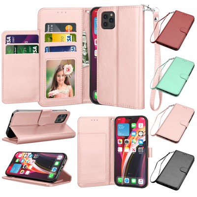 For iPhone 12/ Pro Max 5G /12 Mini Case PU Leather Flip Wallet Card Holder Cover