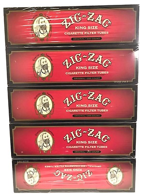 Zig Zag Red Full Flavor Cigarette Filter Tubes King Size KS -5 Pack (1000  Tubes)