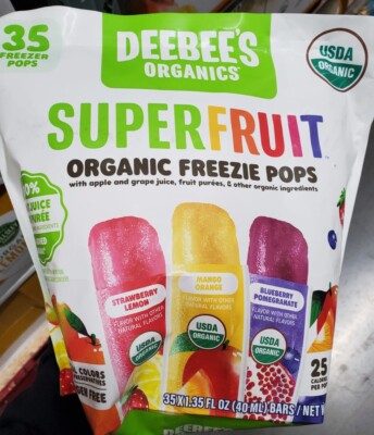 Deebee s Organics Super Fruit Organic Freezie Pops Assorted Flavors, 35 Pops!