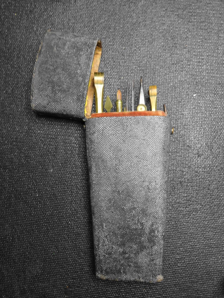 Antique Georgian Shagreen Etui Drafting Tools Kit Architect Antique Georgian Shagreen Etui Drafting Tools Kit Architect