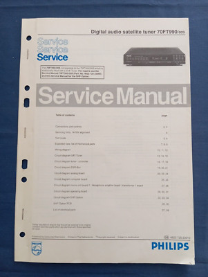 PHILIPS 70FT990 SERVICE MANUAL ORIGINAL Digital Audio Satellite Tuner SCHEMARIO