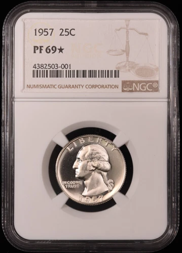 1957 Washington Quarter 25c Certified by NGC PF69 STAR