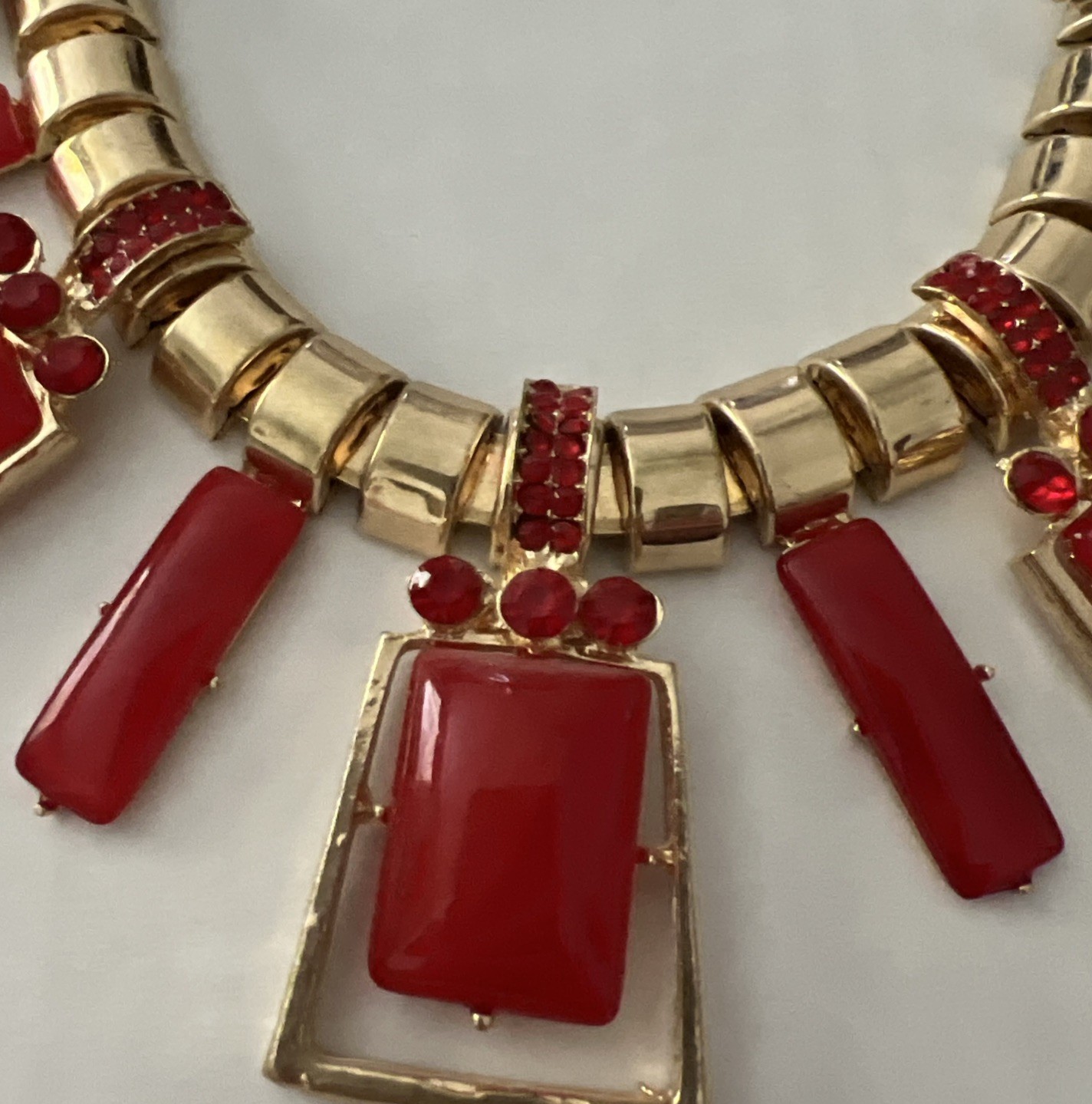 Fun Chunky Mod Bold Statement Necklace Jewels/CZ … - image 5