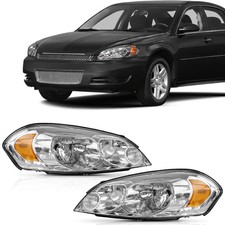 Clear Chrome Headlights Lamps For 06-13 Chevy Impala 06-07 Monte Carlo Clear Chrome Headlights Lamps For 06-13 Chevy Impala 06-07 Monte Carlo