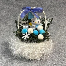 Hello Kitty Angel Christmas Basket Ornament 5.1x3.9x3.5in Sanrio New