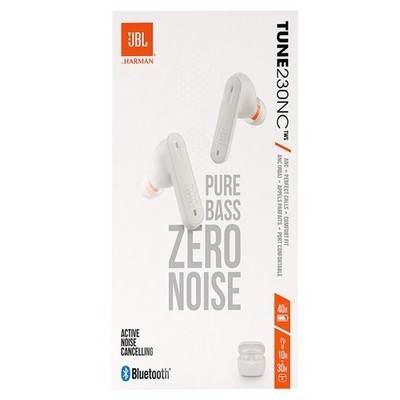JBL Tune 230NC True Wireless Noise-Cancelling Earbuds 40H Battery - White