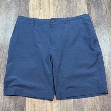 Faherty All Day Shorts Mens 35 Blue Hybrid Performance Quick Dry 9" Inseam