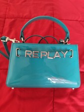 Borsa a mano REPLAY Jane Soft Logo – Verde Petrolio Lucido / Effetto Vernice