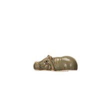 Stoneware Ceramic Floating Grey Baby Hippo